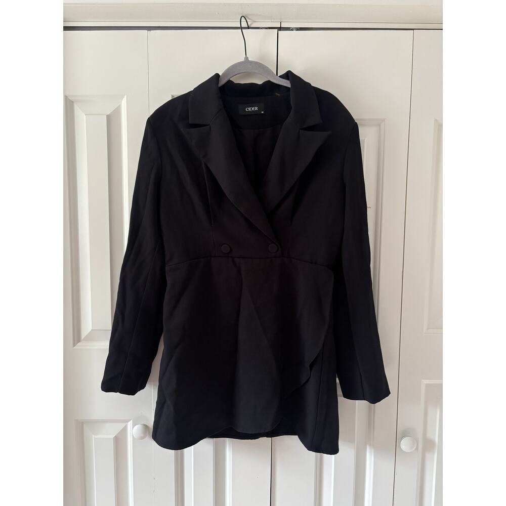 Cider Black Double Button Down Blazer Dress M - Picture 2 of 10